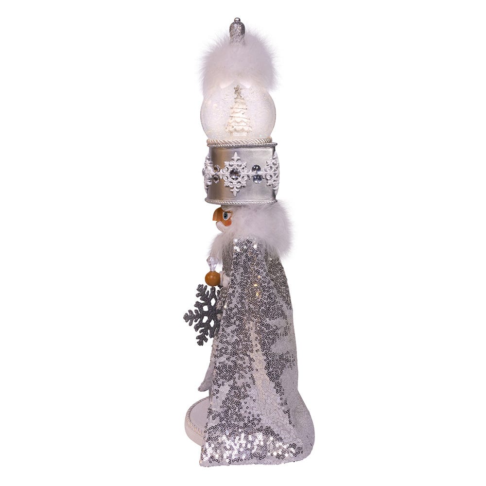 Kurt Adler Battery Operated 22-Inch Hollywood Nutcrackers Musical Silver Nutcracker With Water Globe